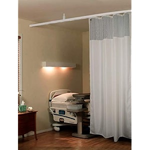 lushomes hospital partition curtains clinic curtains size 4 ft w x 7 ft h top net fabric 100 polyester 8 rustfree metal eyelets 8 plastic hook whitez zig zag design 4x7 ft pk of 1