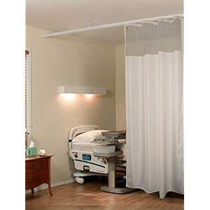 lushomes hospital partition curtains clinic curtains size 6 ft w x 7 ft h top net fabric 100 polyester 12 rustfree metal eyelets 12 plastic hook cream zig zag design 6x7 ft pk of 1