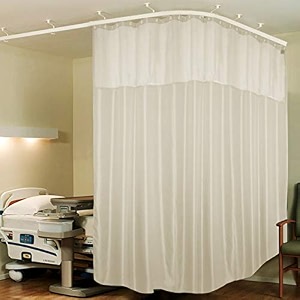lushomes hospital partition curtains clinic curtains size 9 ft w x 7 ft h top net fabric 100 polyester 18 rustfree metal eyelets 18 plastic hook cream zig zag design 9x7 ft pk of 1