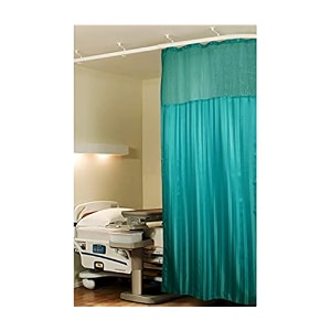 lushomes hospital partition curtains clinic curtains size 6 ft w x 7 ft h top net fabric 100 polyester 12 rustfree metal eyelets 12 plastic hook dark green stripes 6x7 ft pk of 1