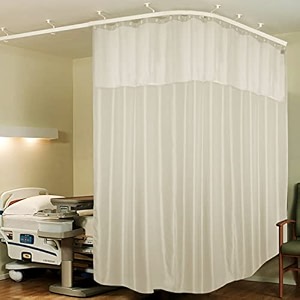 lushomes hospital partition curtains clinic curtains size 10 ft w x 7 ft h top net fabric 100 polyester 20 rustfree metal eyelets 20 plastic hook cream zig zag design10x7 ft pk of 1