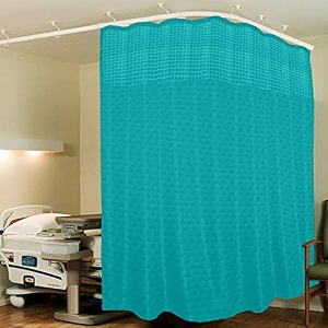 lushomes hospital partition curtains clinic curtains size 16 ft w x 7 ft h top net fabric 100 polyester 32 rustfree metal eyelets 32 plastic hook dark green box 16x7 ft pk of 1