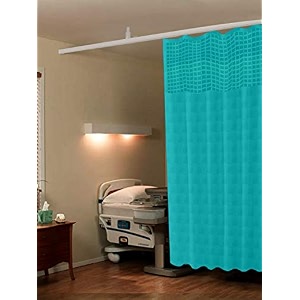 lushomes polyester cubes square icu partition net hospital curtain with eyelets and c-hooks single pc dark green box design 47x85 in