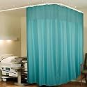 Lushomes Hospital Partition Curtains, Clinic Curtains Size 10 FT W x 7 ft H, Top Net Fabric, 100% Polyester 20 Rustfree Metal Eyelets 20 Plastic Hook, Dark Green, Zig Zag (10x7 FT, Pk of 1)