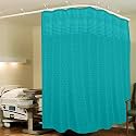 Lushomes Hospital Partition Curtains, Clinic Curtains Size 10 FT W x 7 ft H, Top Net Fabric, 100% Polyester 20 Rustfree Metal Eyelets 20 Plastic Hook, Dark Green, Box (10x7 FT, Pk of 1)