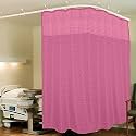 Lushomes Hospital Partition Curtains, Clinic Curtains Size 16 FT W x 7 ft H, Top Net Fabric, 100% Polyester 32 Rustfree Metal Eyelets 32 Plastic Hook, Pink Box (16x7 FT, Pk of 1)