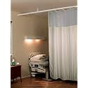 Lushomes Hospital Partition Curtains, Clinic Curtains Size 4 FT W x 7 ft H, Top Net Fabric, 100% Polyester 8 Rustfree Metal Eyelets 8 Plastic Hook, Cream, (4x7 FT, Pk of 1)