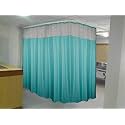 Lushomes Polyester Cubes Square ICU Partition Net Hospital Grommet Curtains with Eyelets and C-Hooks (Single Pc) (Dark Green, Waves, 180X84 Inches)
