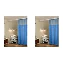 Lushomes Hospital Partition Curtains, Clinic Curtains Size 4 FT W x 7 ft H, Top Net Fabric, 100% Polyester 8 Rustfree Metal Eyelets 8 Plastic Hook, Dark Blue Zig Zag Design, (4x7 FT, Pk of 1)