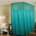 Lushomes Hospital Partition Curtains, Clinic Curtains Size 9 FT W x 7 ft H, Top Net Fabric, 100% Polyester 18 Rustfree Metal Eyelets 18 Plastic Hook, Dark Blue, Stripes (9x7 FT, Pk of 1)