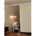 Lushomes Hospital Partition Curtains, Clinic Curtains Size 4 FT W x 7 ft H, Top Net Fabric, 100% Polyester 8 Rustfree Metal Eyelets and 8 Plastic Hook, Cream Checks Design, (4x7 FT, Pk of 1)