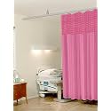 Lushomes Hospital Partition Curtains, Clinic Curtains Size 4 FT W x 7 ft H, Top Net Fabric, 100% Polyester 8 Rustfree Metal Eyelets 8 Plastic Hook, Pink, (4x7 FT, Pk of 1)