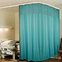 Lushomes Hospital Partition Curtains, Clinic Curtains Size 18 FT W x 7 ft H, Top Net Fabric, 100% Polyester 36 Rustfree Metal Eyelets 36 Plastic Hook, Dark Green, Zig Zag (18x7 FT, Pk of 1)