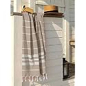 Lushomes Towels for Bath, Hammam Biscuit Beach Fouta Towel Cotton Multipurpose Towel with Fringes (76 x 152 cms, Single Pc).