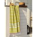 Lushomes Towels for Bath, Hammam Light Yellow Beach Fouta Towel Cotton Multipurpose Towel with Fringes (76 x 152 cms, Single Pc).