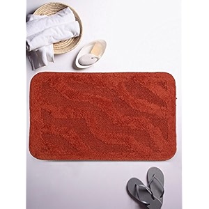 lushomes ultra soft cotton tabassco medium bath mat dark maroon cobms1002
