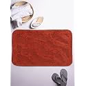 Lushomes Ultra Soft Cotton Tabassco Medium Bath Mat, Dark Maroon (COBMS1002)