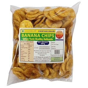 luska kanyakumari banana chips 250 grams authentic nendran plantain chips 250g  zero cholesterol