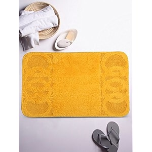 lushomes ultra soft cotton citrus yellow medium bath mat dark yellow cobms1006
