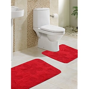 lushomes anti slip small bath mat set red