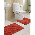 Lusomes Bath Mats (Bathmat 40x60 + Contour 40x50-Maroon)