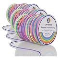 LUSTEMBER 1mm Bracelet String Elastic String, 330 Feet Sturdy Durable Rainbow Elastic Cord for Bracelets, Jewelry Making, Necklaces, Beading and Crafts (Pack of 3)