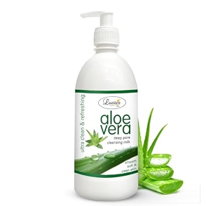 luster aloe vera cleansing milk  enriched with natural extracts  ultra clean amp refreshing  cleansing milk for face makeup remover paraben amp sulfate free - 500 ml