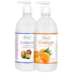 luster fruitamin extra care amp orange deep cleansing milk  combo  smooth soft amp clean skin  cleansing milk for face  paraben amp sulfate free -500 ml pack of 2