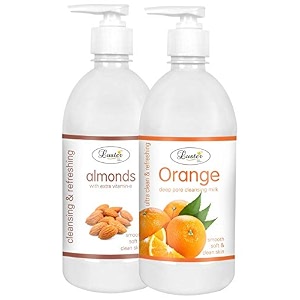 luster fruitamin extra care amp papaya ultimate cleansing milk  combo  100 natural  smooth amp soft  face cleanser  makeup remover paraben amp sulfate free - 500 ml pack of 2