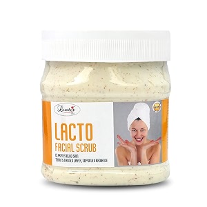 luster lacto facial scrub  made with natural extracts  improves radiance amp clear dead skin  tan removal scrub  for women amp men  all skin types  paraben amp sulfate free - 500 ml