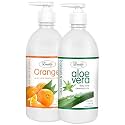 Luster Orange &amp; Aloe Vera Cleansing Milk | Combo | 100% Natural | Smooth Soft &amp; Deep Clean | Facial Cleanser | Makeup Remover (Paraben &amp; Sulfate Free) - 500 ml (Pack of 2)
