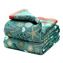 LUTBM Boho Throw Blanket for Bed, 100% Cotton Soft Cozy Breathable Quilt
