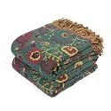 LUTBM Boho Throw Blanket for Bed 60"x80", 100% Cotton Cozy Couch Blankets