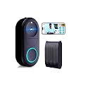 Luteti Doorbell Camera Wireless - Head-to-Toe View, 2.4G Wi-Fi Video Doorbell with Chime, Save Locally or to The Cloud, Smart Human & Package Detection