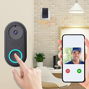 luteti wireless wifi video doorbell camera with chime 1080p waterproof hd smart video doorbell direct video calling pir motion detection 2- way audio support
