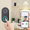 Luteti Wireless WiFi Video Doorbell Camera with Chime 1080P Waterproof HD Smart Video Doorbell Direct Video Calling PIR Motion Detection 2- Way Audio Support
