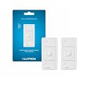 Lutron Pico Remote for Caseta Smart Dimmer Switch, 3-Button Control with Raise/Lower and Preset Lighting Level, for Table Top or Wallmount Use, PJ2-3BRL-WH-L01R, White, 2 Pack