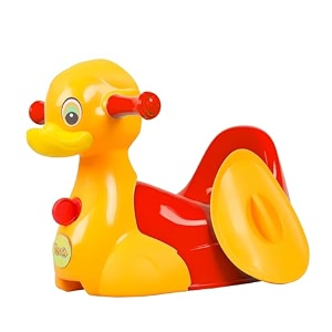 luusa duck potty trainer seat for kids  easy clean comfortable safe plastic lightweight amp compact design  proudly made in india yellow