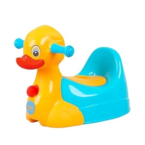 luusa duck potty trainer seat for kids  easy clean comfortable safe plastic lightweight amp compact design  proudly made in indiablue