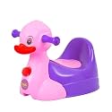 Luusa® Duck Potty Trainer Seat for Kids | Potty Seat | Easy Clean, Comfortable, Safe Plastic, Lightweight & Compact Design | for Age Group 12+ Months | Carring Capacity 20-KGS (Pink & Purple)