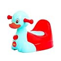 Luusa Duck Potty Trainer Seat for Kids | Easy Clean, Comfortable, Safe Plastic, Lightweight & Compact Design | Proudly Made in India,Red