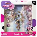 LUV HER Disney Minnie Girls Jewelry Set - Dress up Toy Jewelry Box Sets with Bead Necklace, Bead Bracelet and Ring - Play Accessories - Ages 3+