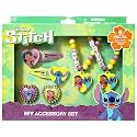 LUV HER Disney Stitch Girls BFF 6 Piece Toy Jewelry Box Set with 2 Rings, 2 Bead Bracelets and Snap Hair Clips Ages 3+