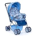 LuvLap Starshine Baby Stroller/Pram for 0 to 3 Years, New Born/Toddler/Kid, Lightweight,Adjustable backrest, 360° Swivel Wheel, Large Storage Basket, Reversible Handlebar (Blue)