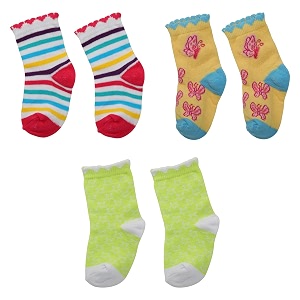 luvlap baby girls colourful cotton socks pack of 3