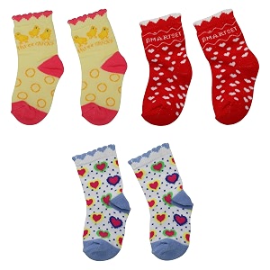 luvlap baby girls colourful cotton socks pack of 3