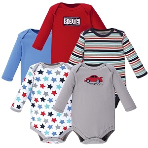 Luvable Friends Baby Unisex Long Sleeve Bodysuits