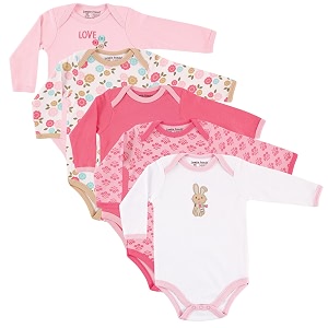 Luvable Friends Baby Unisex Long Sleeve Bodysuits