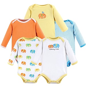 Luvable Friends Baby Unisex Long Sleeve Bodysuits