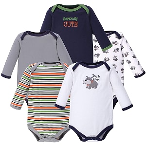Luvable Friends Baby Unisex Long Sleeve Bodysuits